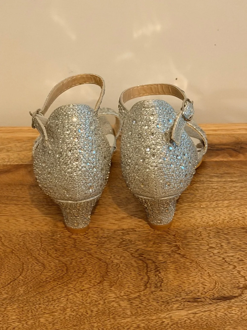 Badgley Mischka Silver Crystal Ankle-Strap Dress Sandals